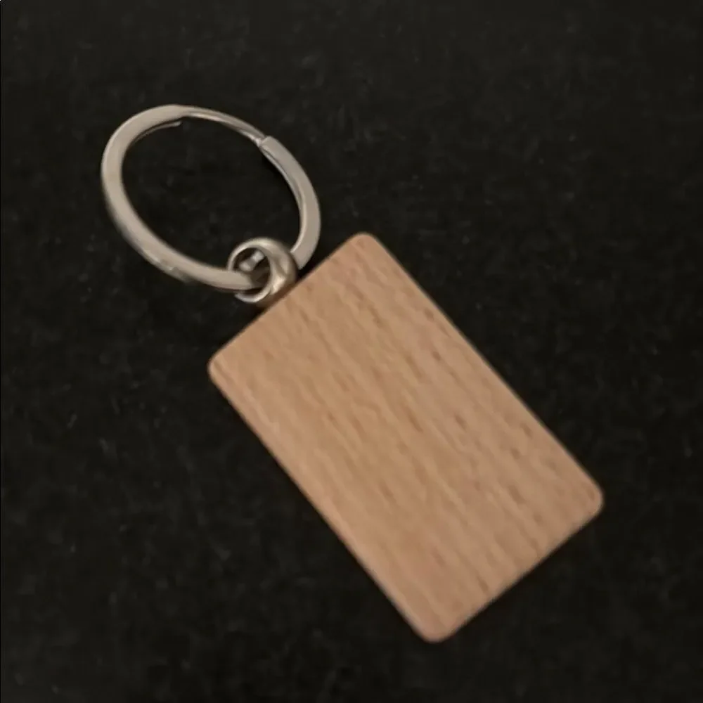 50 Unfinished Wood Rectangle Keychains – Bulk DIY Craft